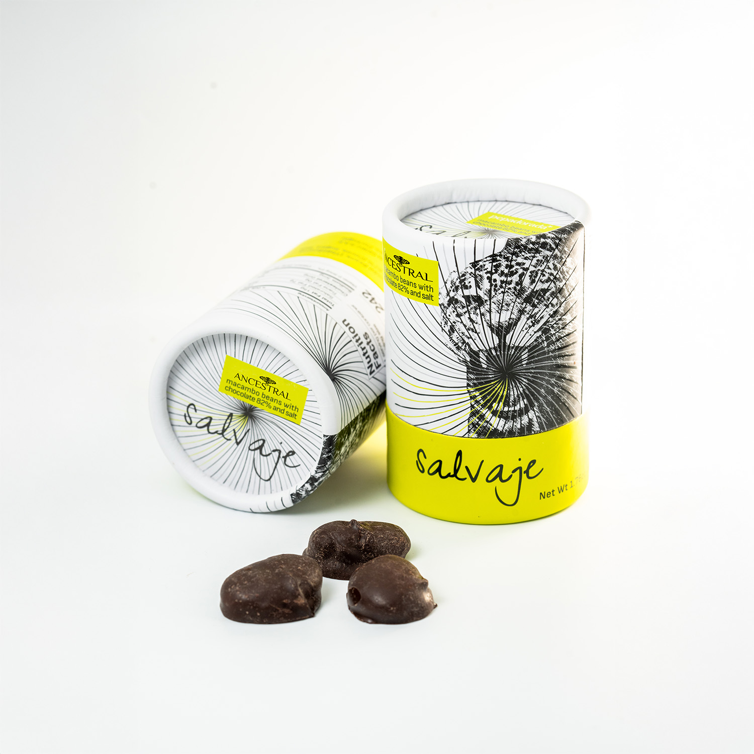 Salvaje: snack de macambo+chocolate 82%+sal