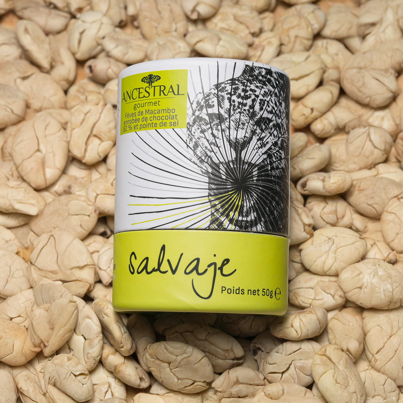 Salvaje: snack de macambo+chocolate 82%+sal - Imagen 4